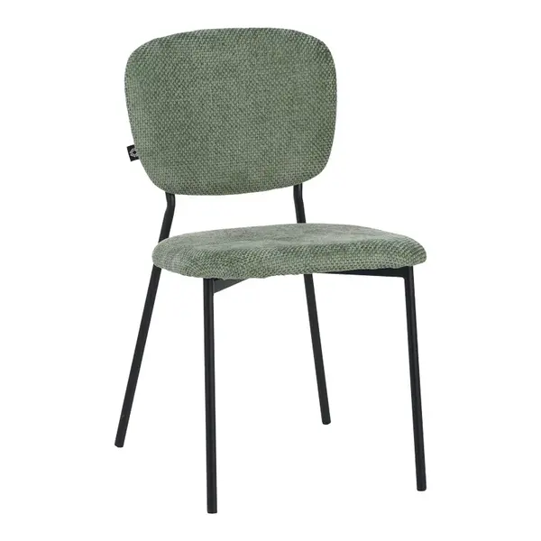 Scaun, Bouclé, Verde Masliniu, metalic Negru, 48x53x82 cm