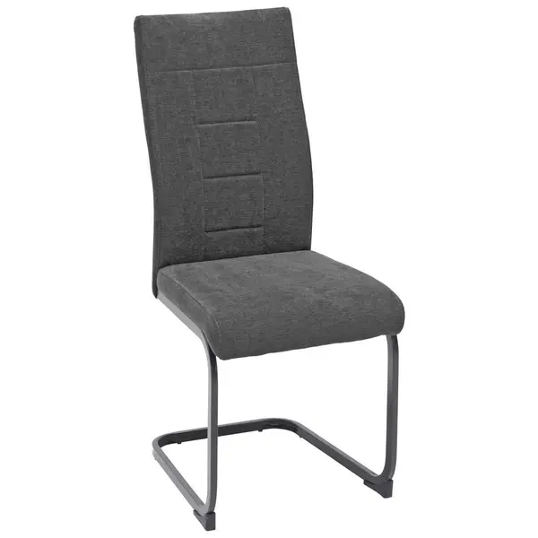 Scaun Bucatarie din metal, textil, antracit, negru