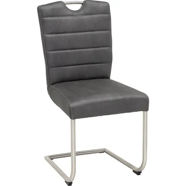 Scaun Bucatarie din metal, textil, gri