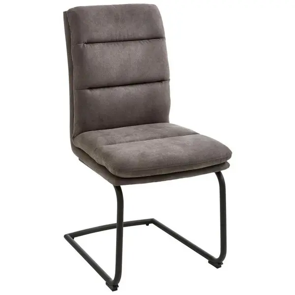 Scaun Bucatarie din metal, textil, gri