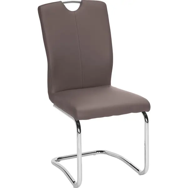 Scaun Bucatarie din metal, textil, taupe, culoare crom