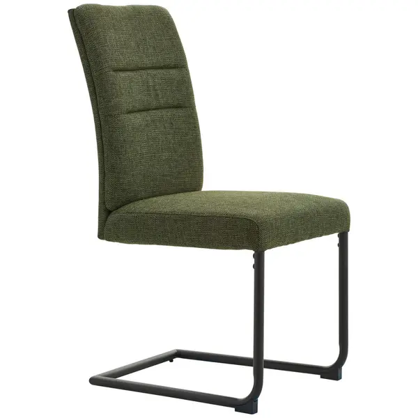 Scaun Bucatarie din metal, textil, verde, negru