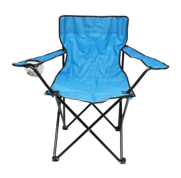 Scaun Camping Pliabil Verde cu Suport Pahar, Husa Transport, Structura Metalica 50x80x80cm Albastru