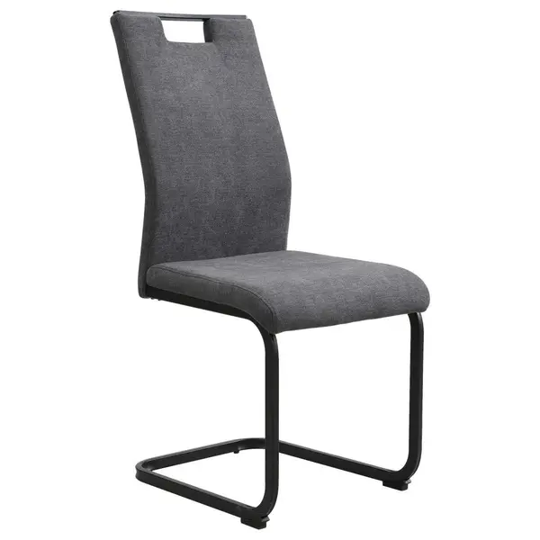 Scaun Cantilever din metal, textil, antracit, negru