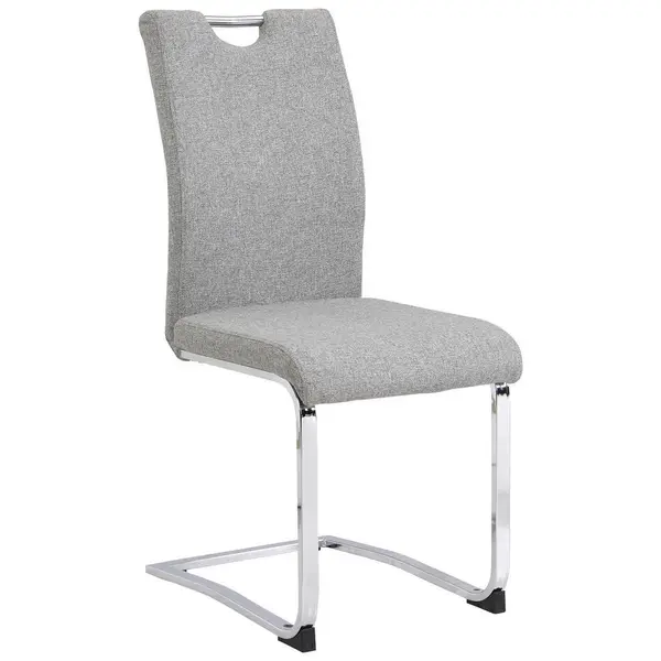 Scaun Cantilever din metal, textil, gri