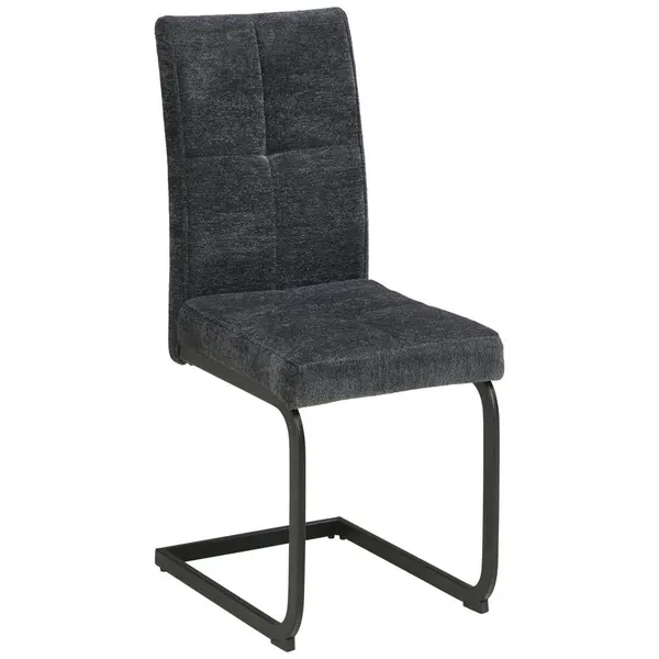 Scaun Cantilever din metal, textil, gri închis