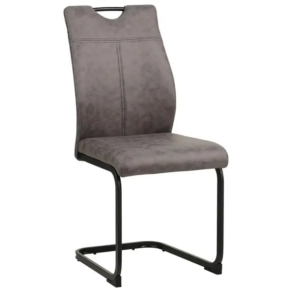 Scaun Cantilever din metal, textil, gri, negru