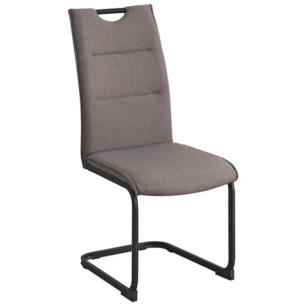 Scaun Cantilever din metal, textil, gri, negru