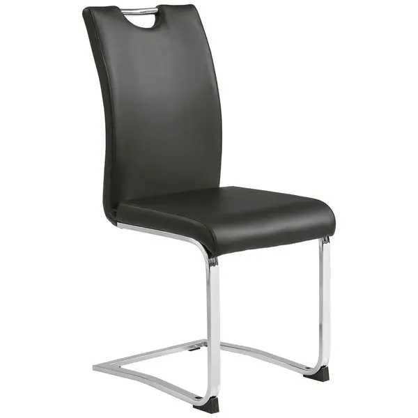 Scaun Cantilever din metal, textil, negru, culoare crom