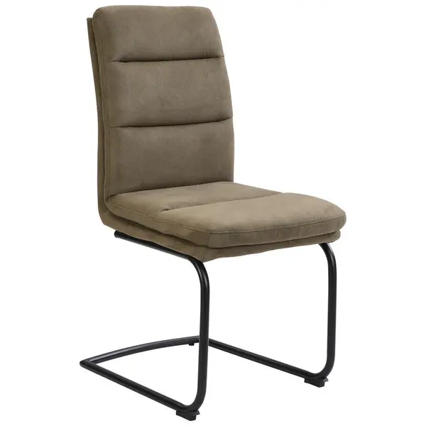 Scaun Cantilever din metal, textil, verde