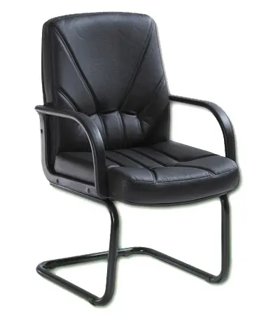 Scaun Conferinta 5550 S Piele Neagra - Scaun Vizitator Office cu Cadru Metalic