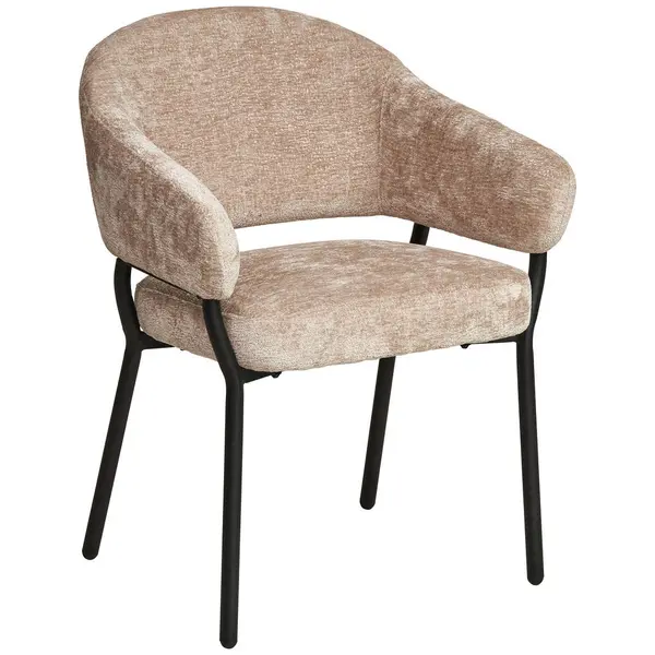 Scaun Cu Brațe din lemn, metal, textil, bej