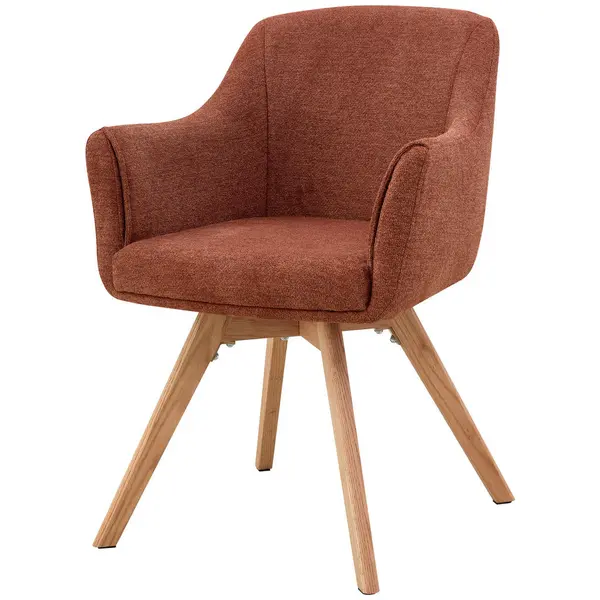 Scaun Cu Brațe din lemn, metal, textil, caramel