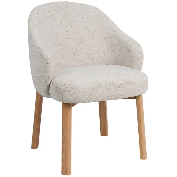 Scaun Cu Brațe din lemn, textil, culoare natur, bej