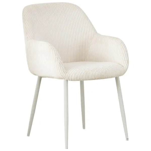Scaun Cu Brațe din metal, textil, alb