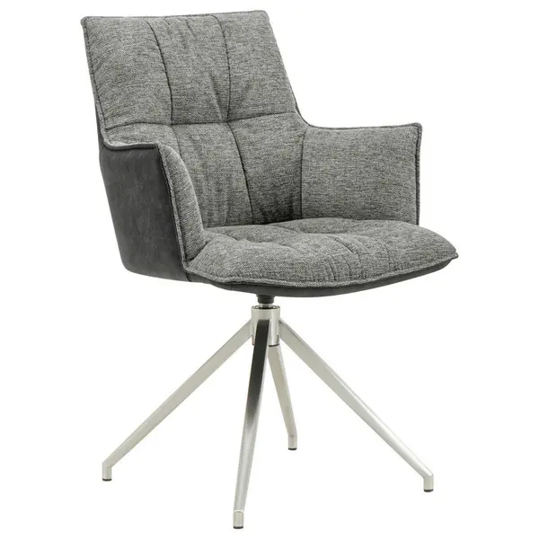 Scaun Cu Brațe din metal, textil, antracit, gri deschis