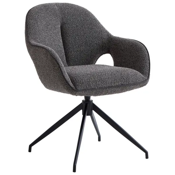 Scaun Cu Brațe din metal, textil, antracit, negru