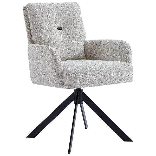 Scaun Cu Brațe din metal, textil, bej, negru