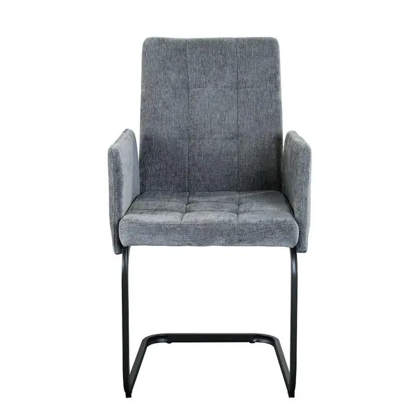 Scaun Cu Brațe din metal, textil, gri deschis