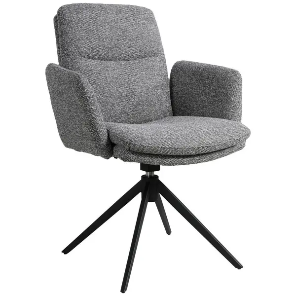 Scaun Cu Brațe din metal, textil, gri