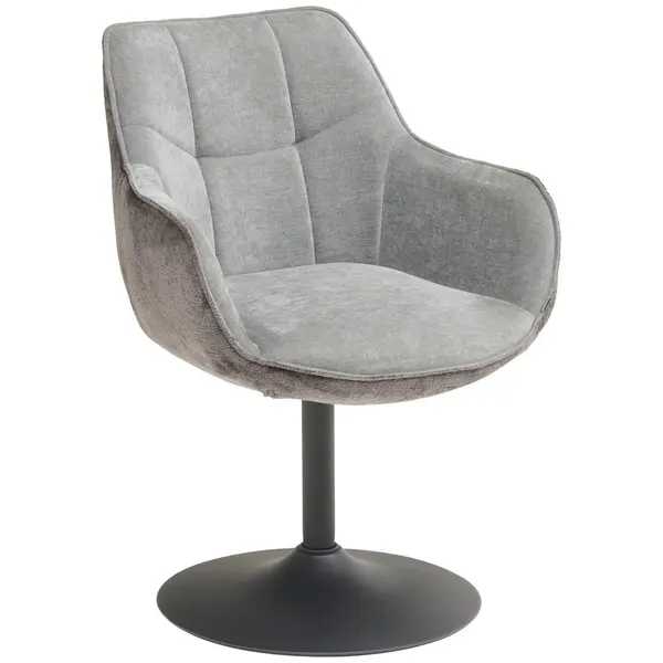Scaun Cu Brațe din metal, textil, gri, negru