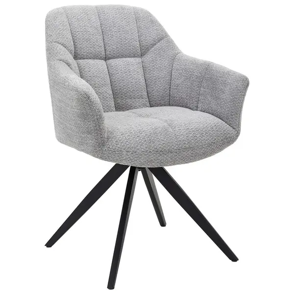 Scaun Cu Brațe din metal, textil, gri, negru
