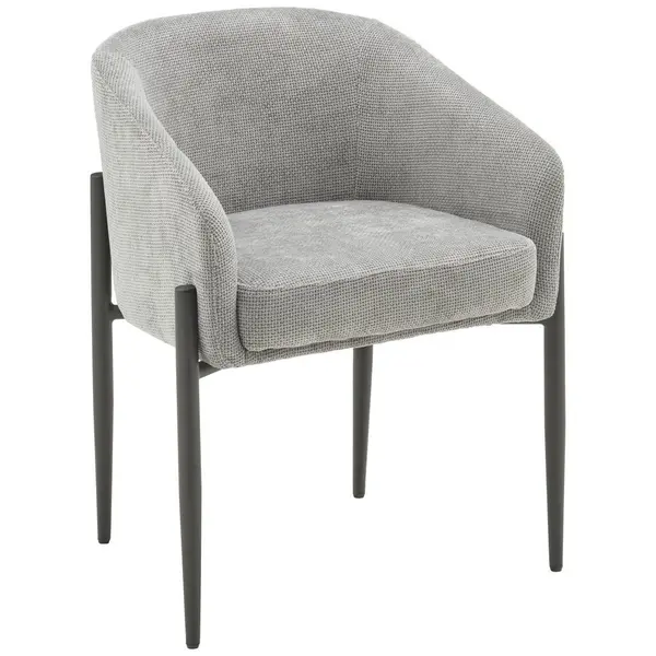 Scaun Cu Brațe din metal, textil, gri, negru