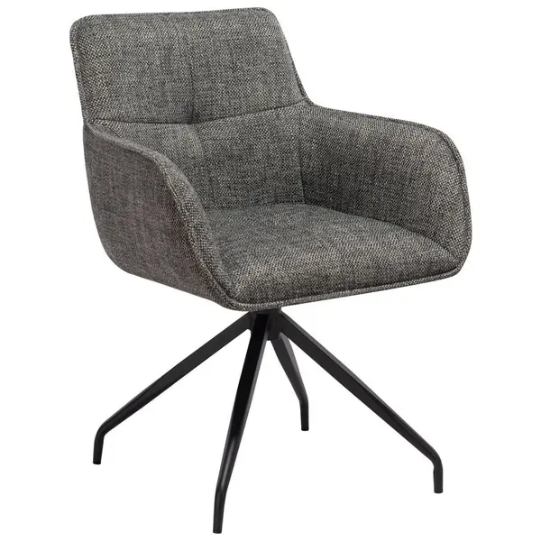 Scaun Cu Brațe din metal, textil, gri, negru