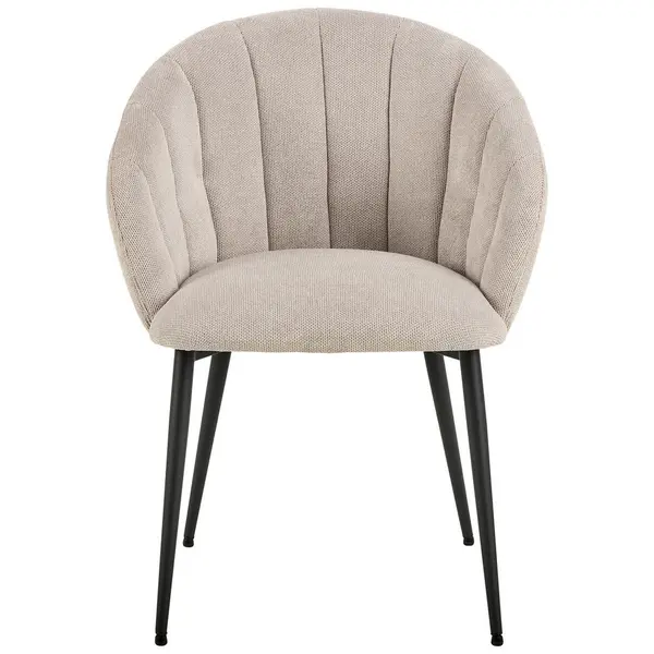 Scaun Cu Brațe din metal, textil, negru, bej