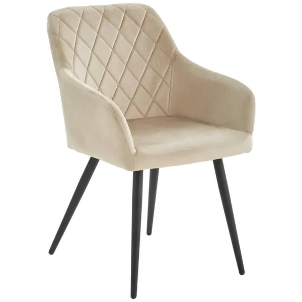 Scaun Cu Brațe din metal, textil, negru, taupe