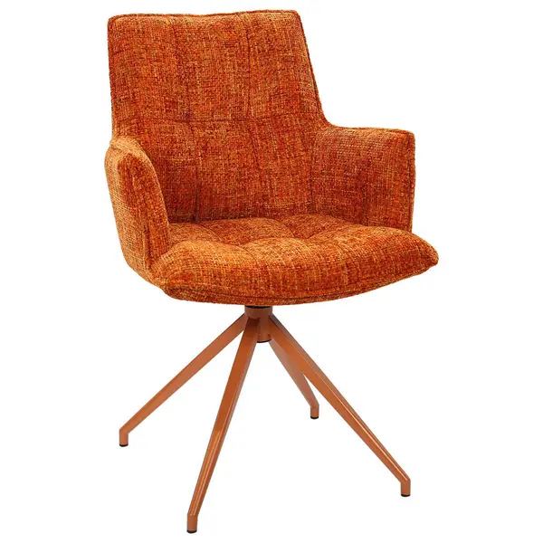 Scaun Cu Brațe din metal, textil, portocaliu
