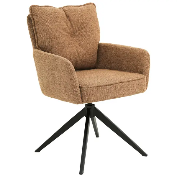 Scaun Cu Brațe din metal, textil, portocaliu, negru