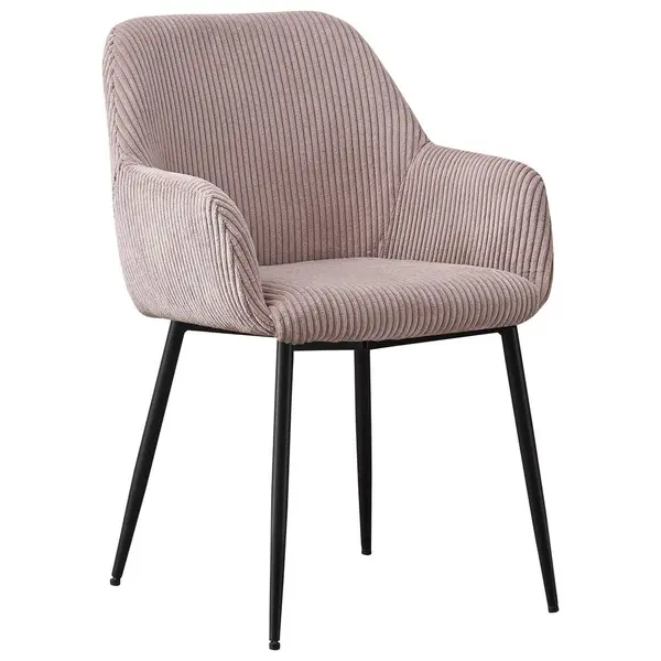 Scaun Cu Brațe din metal, textil, roz, negru