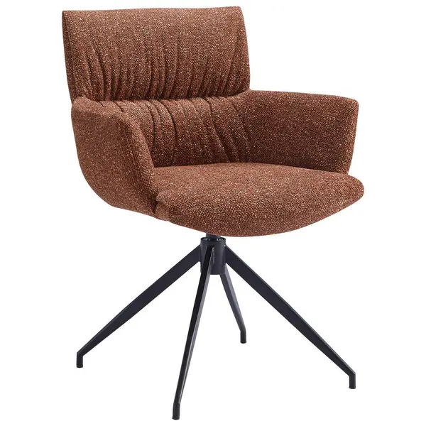 Scaun Cu Brațe din metal, textil, ruginiu