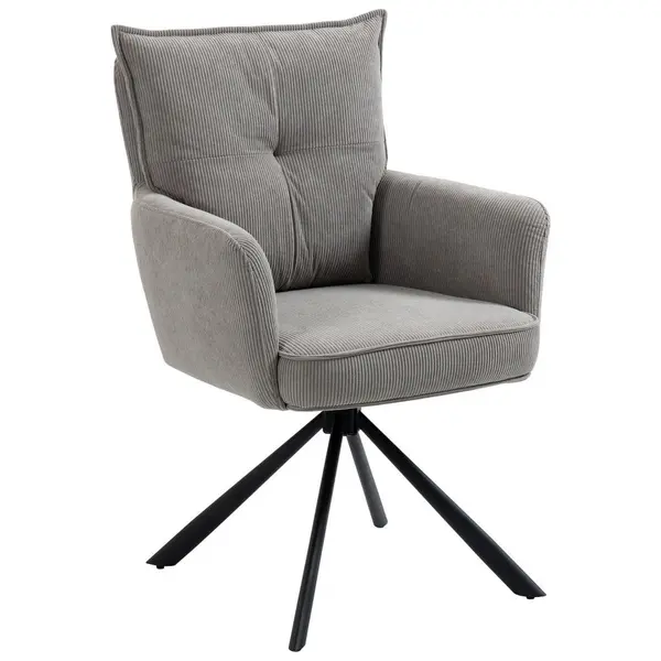 Scaun Cu Brațe din metal, textil, taupe
