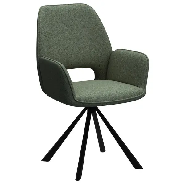 Scaun Cu Brațe din metal, textil, verde