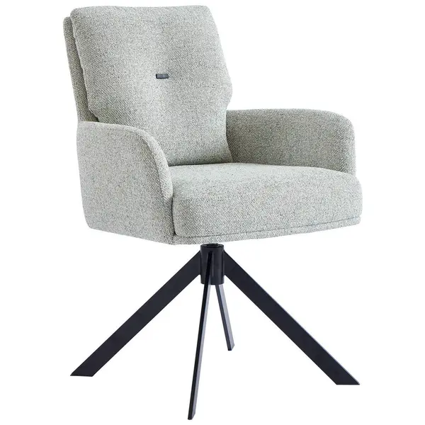Scaun Cu Brațe din metal, textil, verde, negru, bej