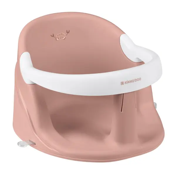 Scaun de baie pentru copii KikkaBoo Ocean Deep Blush,sistem de fixare cu ventuze,Spatar inalt si margine de protectie,recomandat de la 6 luni