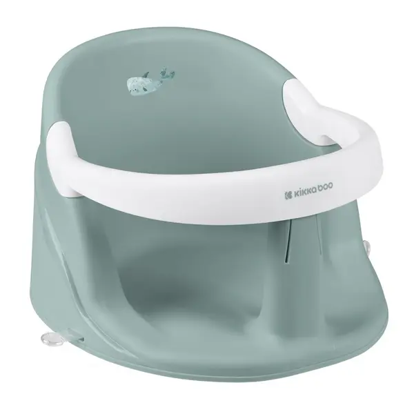 Scaun de baie pentru copii KikkaBoo Ocean Deep Sage,sistem de fixare cu ventuze,Spatar inalt si margine de protectie,recomandat de la 6 luni