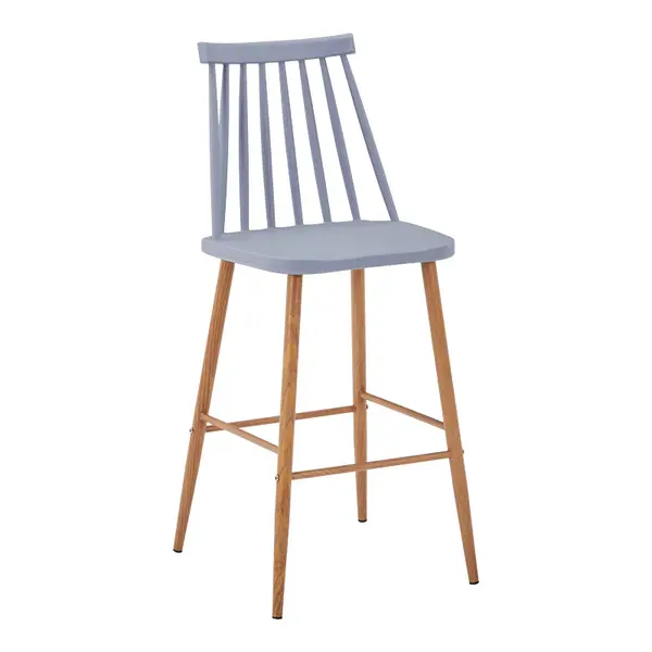 Scaun de bar Aurora I, Gri--Natural, 42x47x99 cm