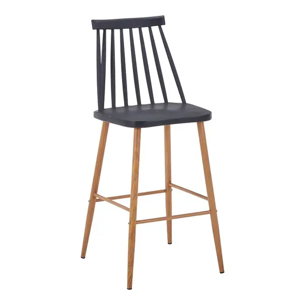 Scaun de bar Aurora I, Pako World, PP, Negru-Natural, 42x47x99 cm