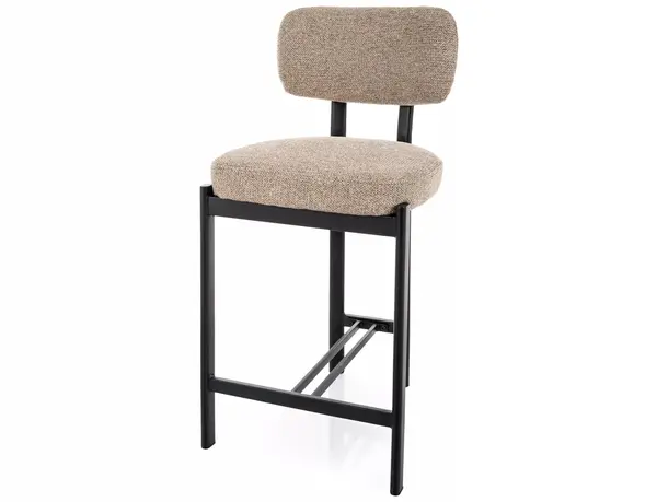 Scaun de bar BELUR BLACK LEGS H62 CM - Beige