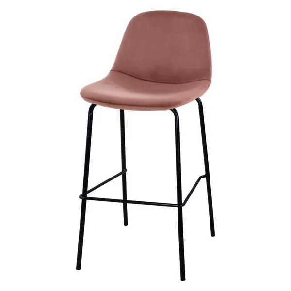 Scaun de bar CALABRIA VELVET H65 CM - Roz