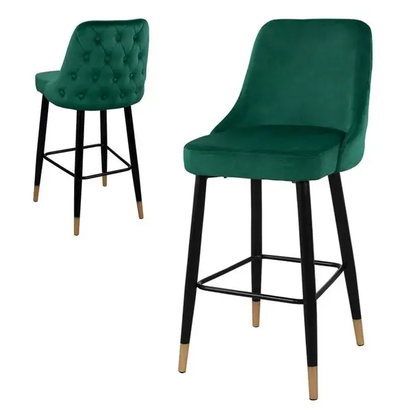 Scaun de bar CESSY VELVET H75 CM - Verde