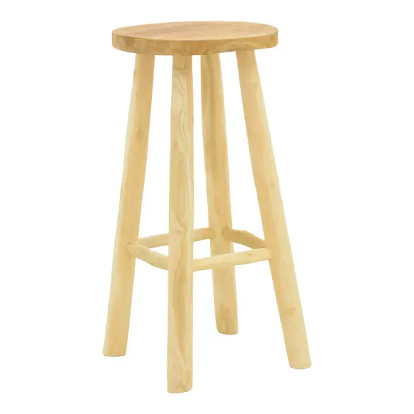 Scaun de bar cu funcție de relaxare Nusiwo, Teak, Lemn, Natur, 35x70 cm