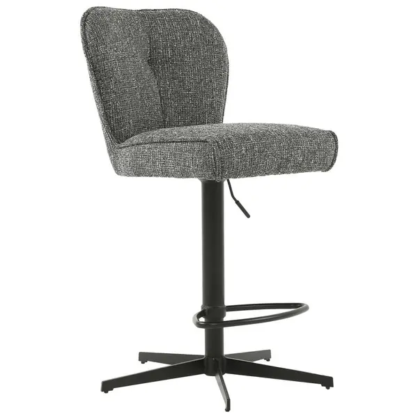 Scaun De Bar din metal, textil, gri, negru