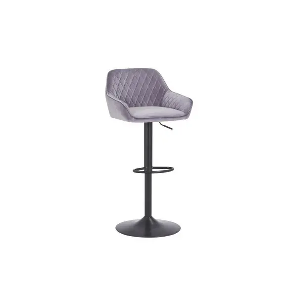 Scaun De Bar din metal, textil, gri, negru