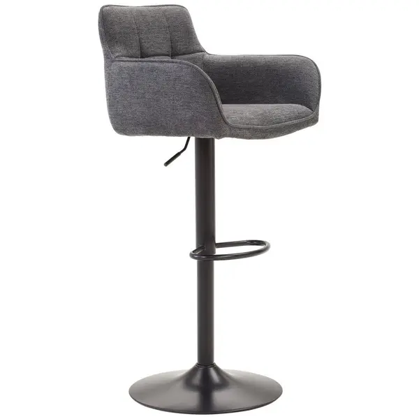 Scaun De Bar din metal, textil, gri, negru
