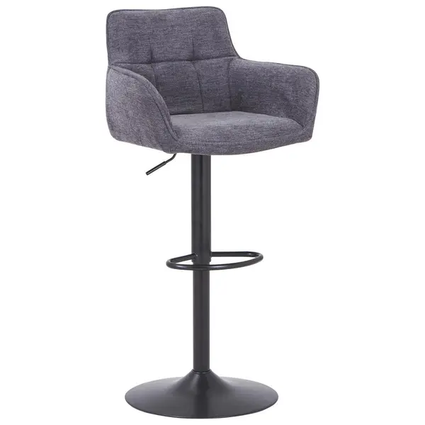 Scaun De Bar din metal, textil, gri, negru
