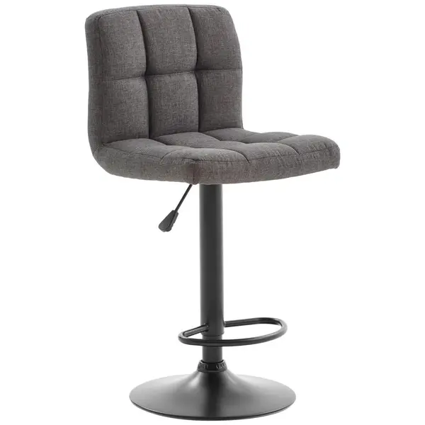 Scaun De Bar din metal, textil, gri, negru